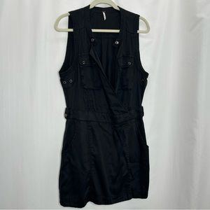 Free People black Desert Daylight mini wrap dress